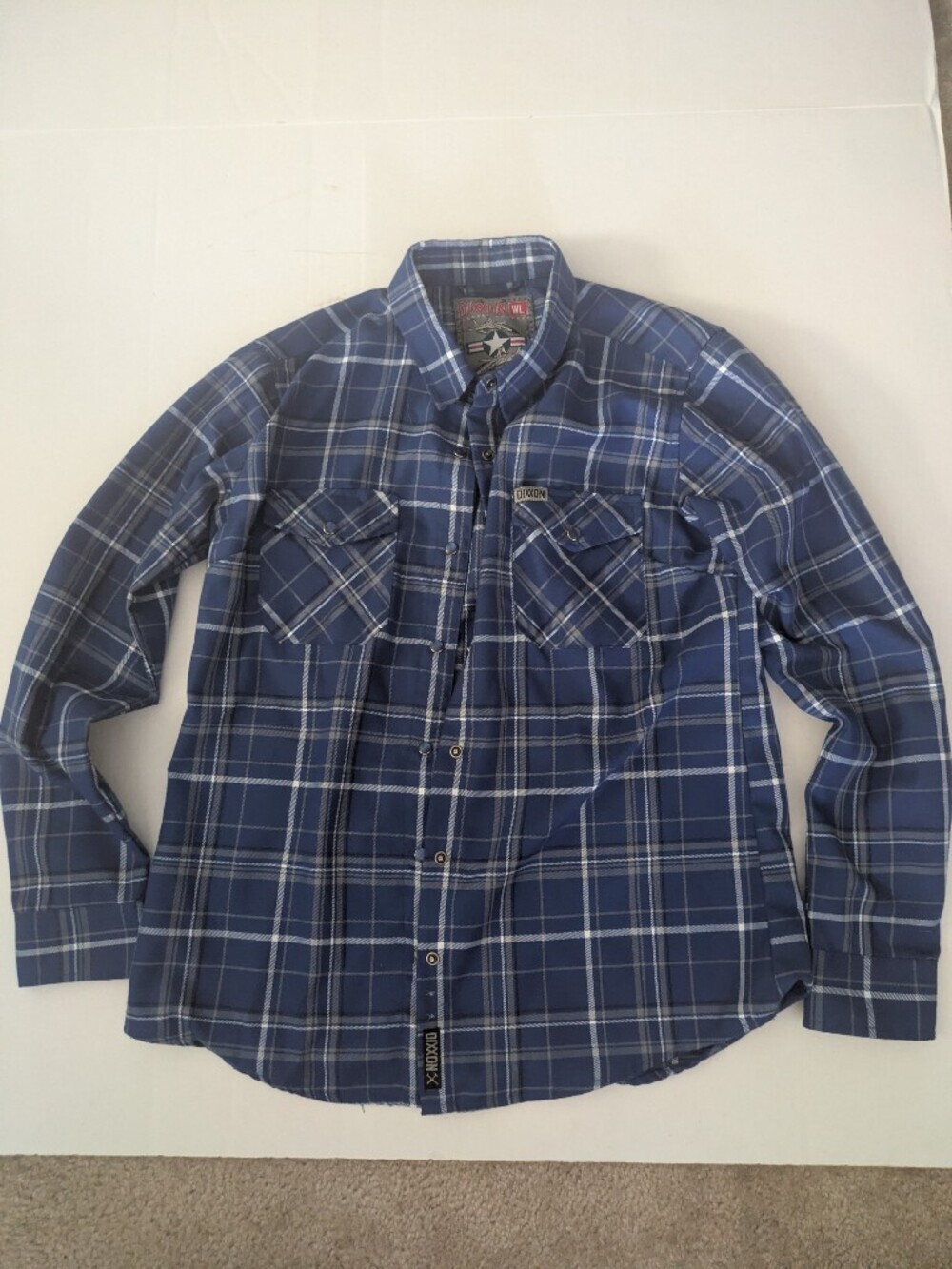 Dixxon Flannel The Wingman Plaid Shirt Womens L Blue And Black